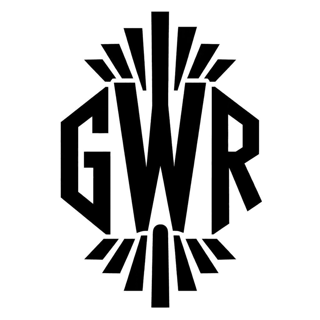 Art Deco monogram — "GWR" example, for luxury gifts, bar signs