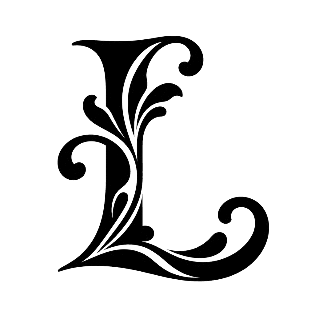 Art Nouveau monogram — "L" example, for posters, jewellery