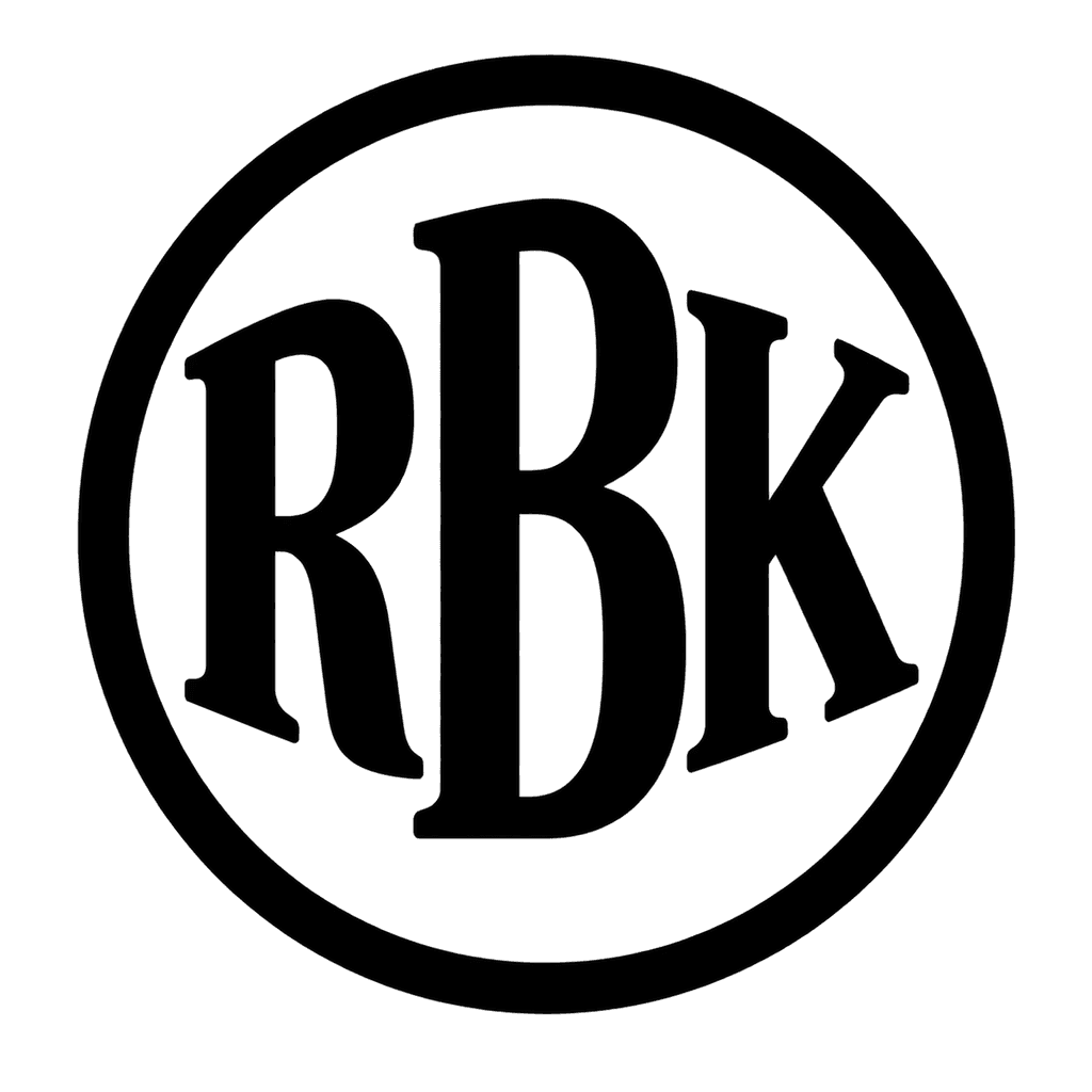 Badge circle monogram — "RBK" example, for brand stamps, patches