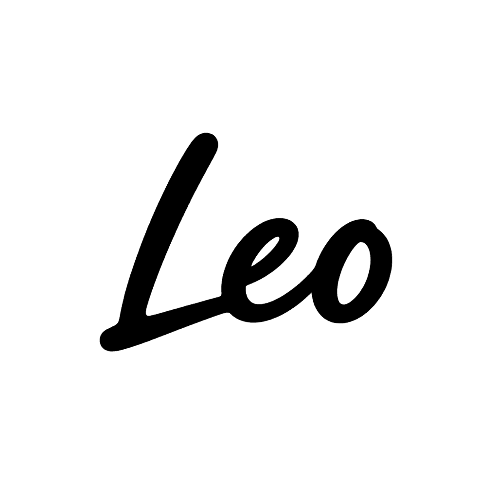 Casual handwritten monogram — "Leo" example, for kids gifts, labels