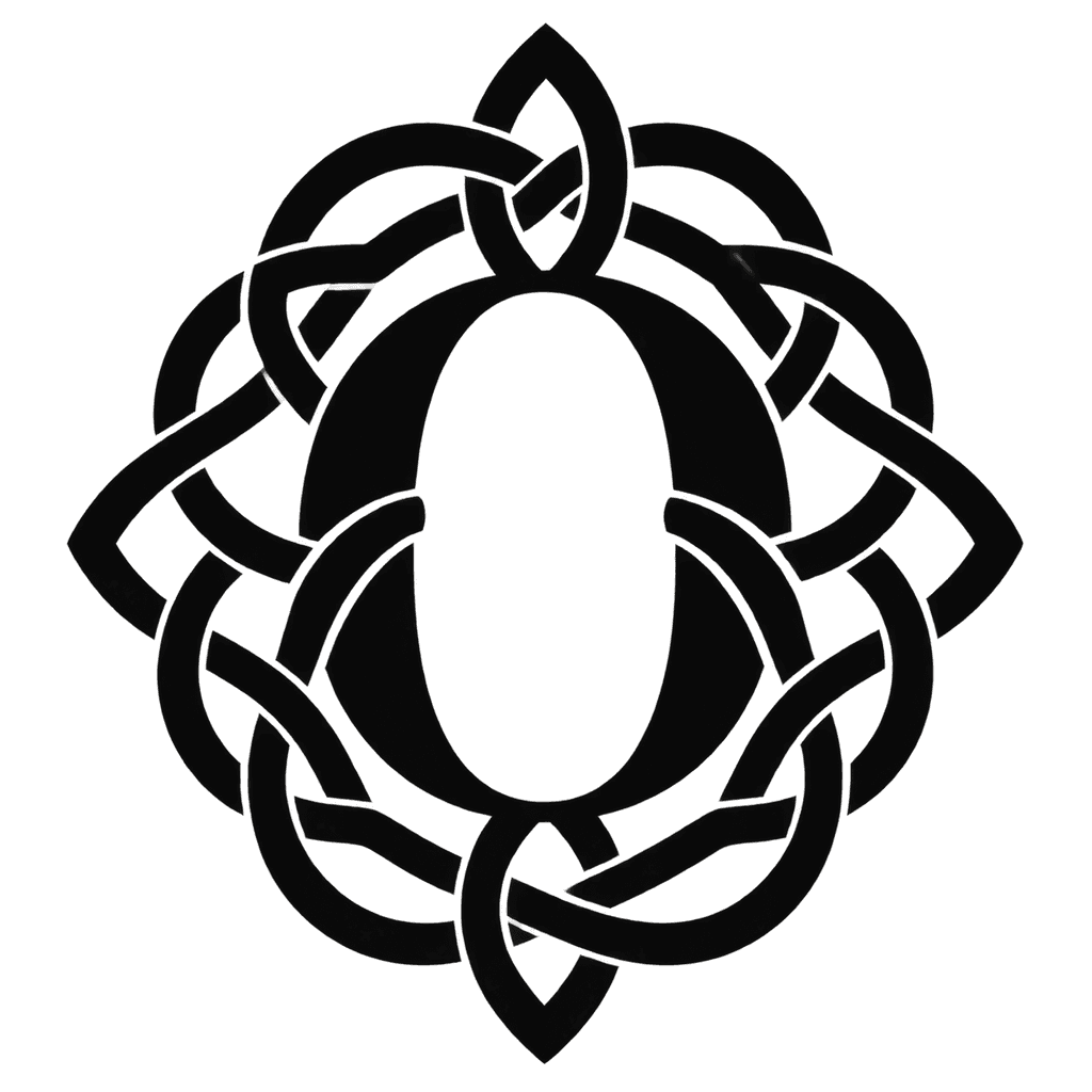 Celtic knot monogram — "O" example, for irish gifts, jewellery