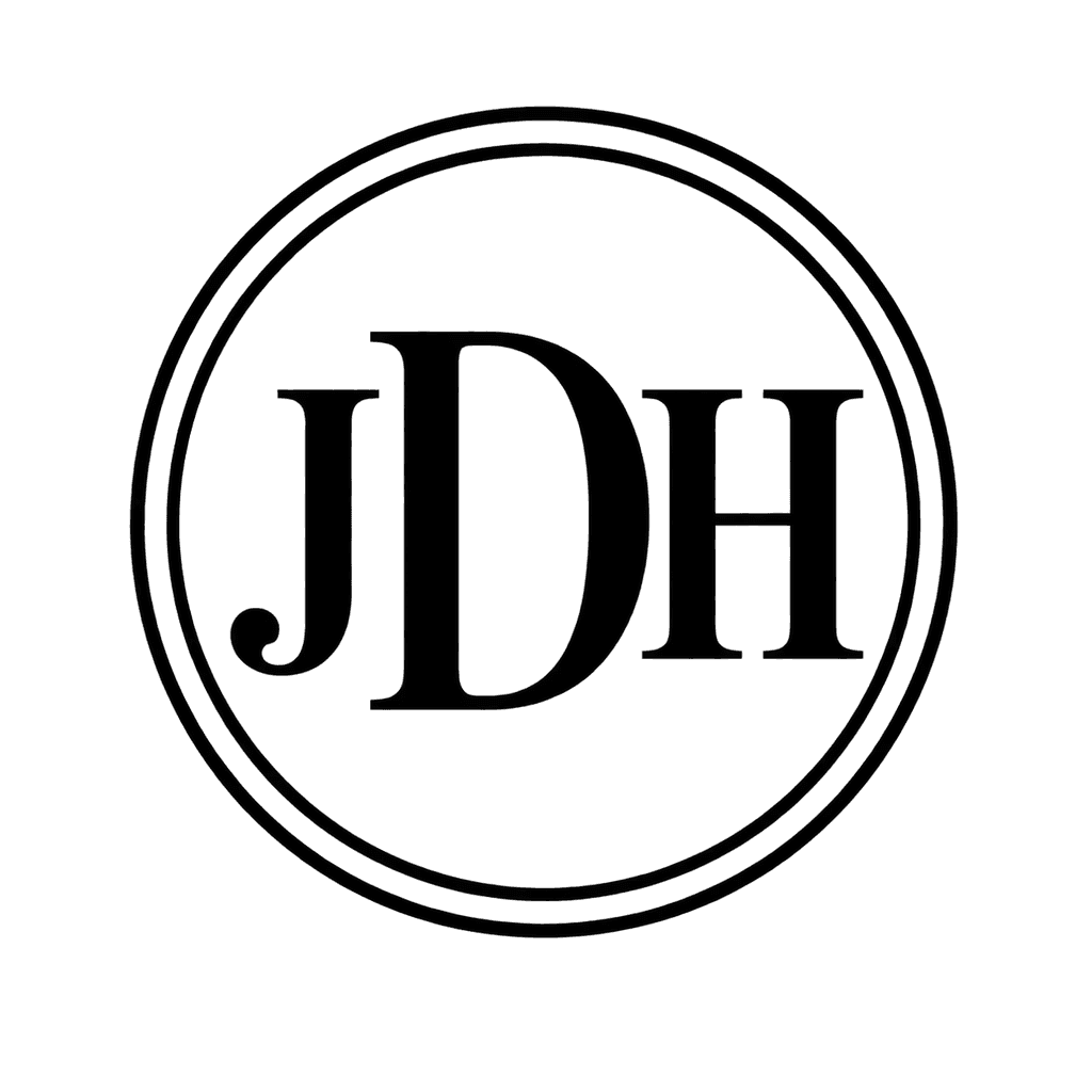Double-ring circle monogram — "JDH" example, for stamps, labels