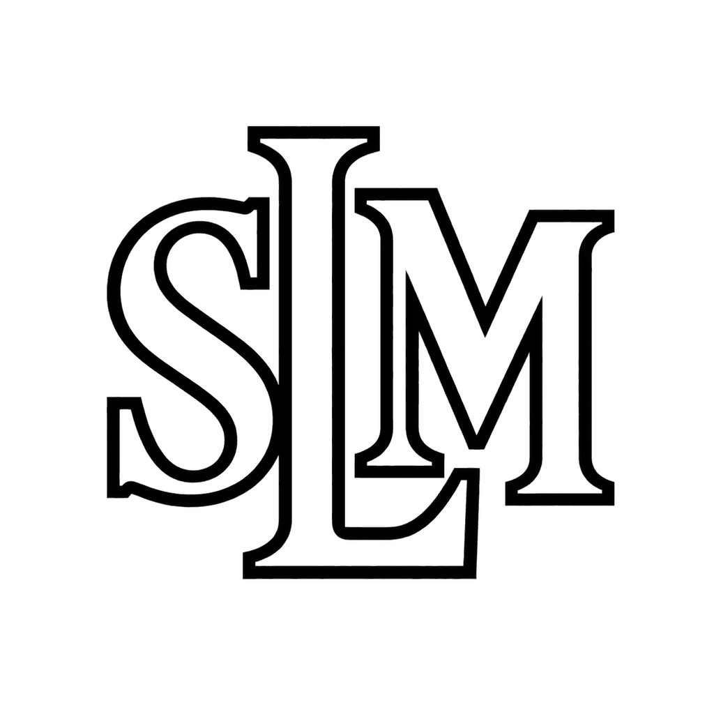 Outline monogram — "SLM" example, for engraving, embroidery