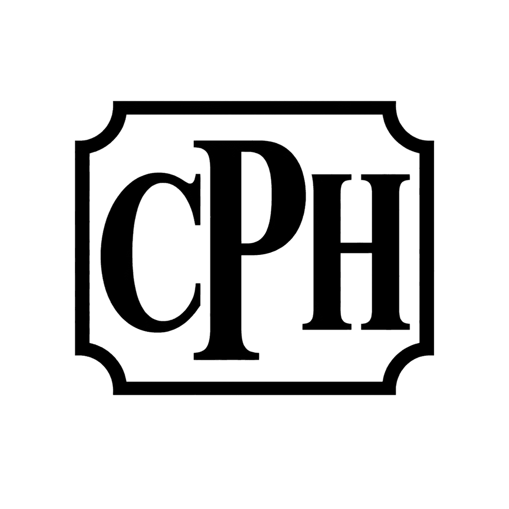 Rectangle label monogram — "CPH" example, for pantry labels, bags