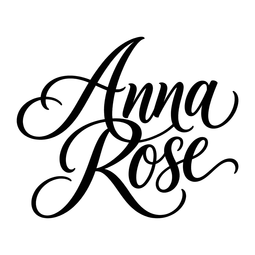 Stacked script monogram — "Anna Rose" example, for wall decals, signs