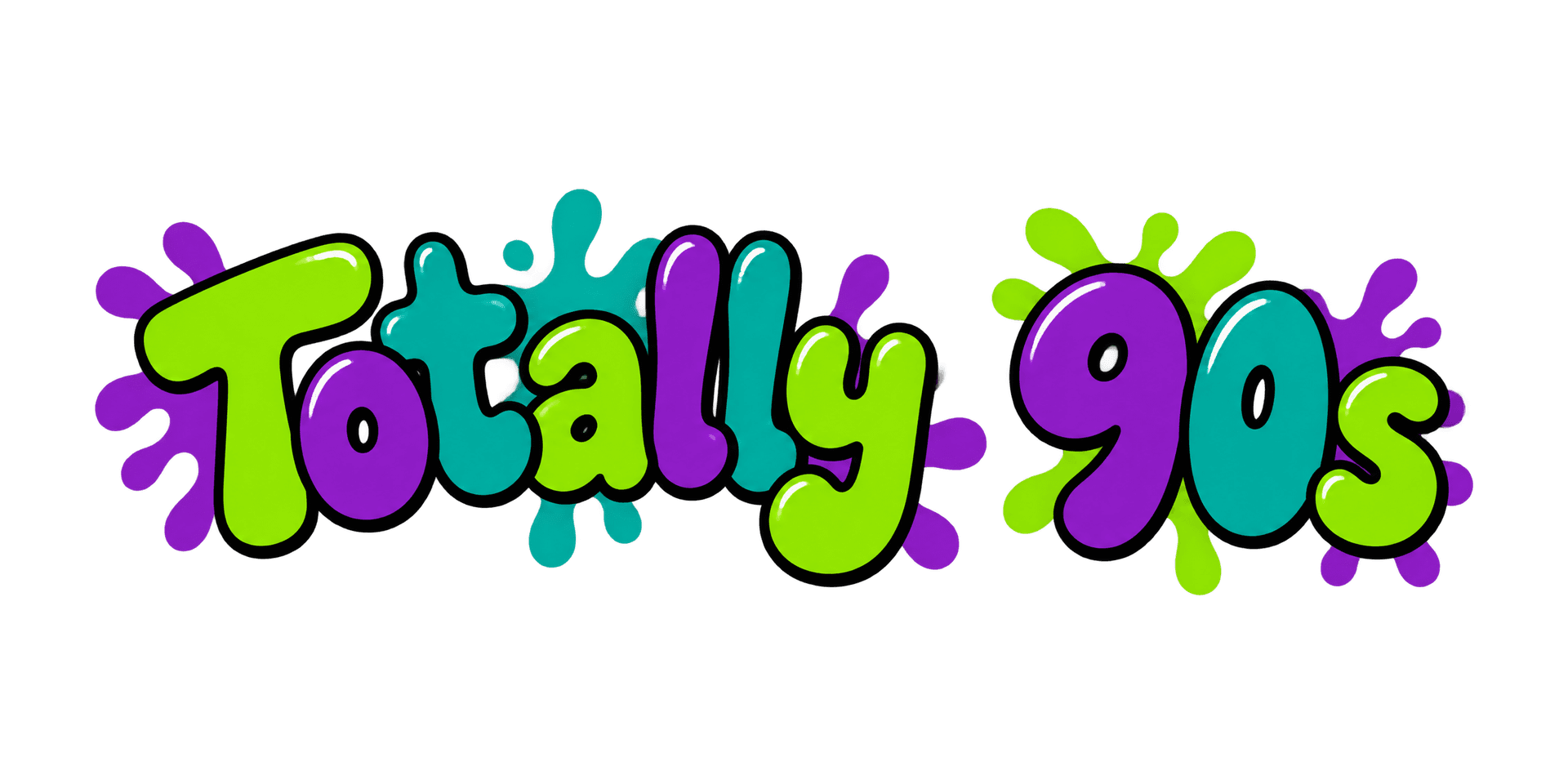 1990s bubble lettering style