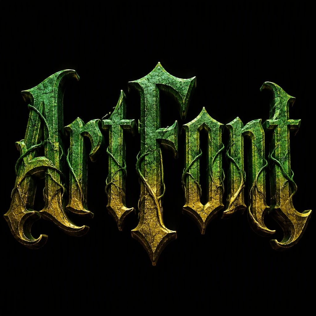 Vine Gothic Title - 3D Bold AI font template with 5263 uses | ArtFont