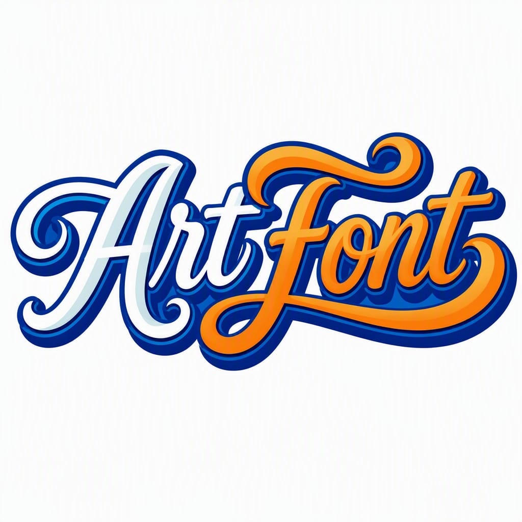 Blue Orange Swash Script - Elegant Minimal AI font template with 20050 uses | ArtFont