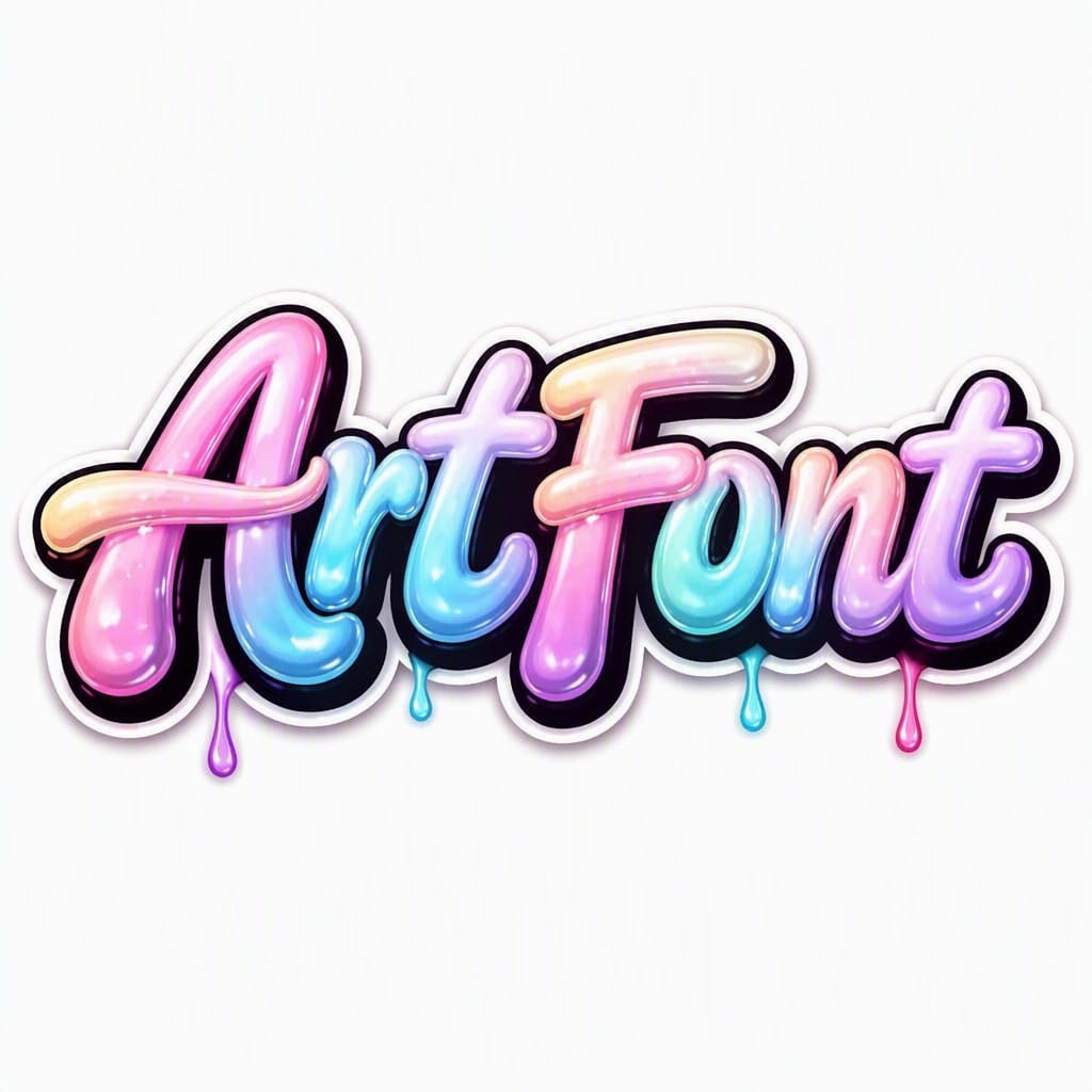 Candy Gloss Bubble - Cute AI font template with 21450 uses | ArtFont
