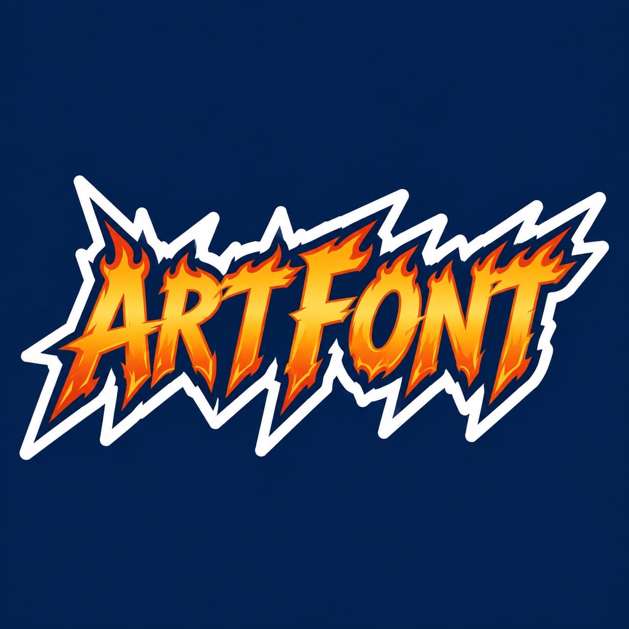 Flame Burst Block - Street Art AI font template with 21050 uses | ArtFont