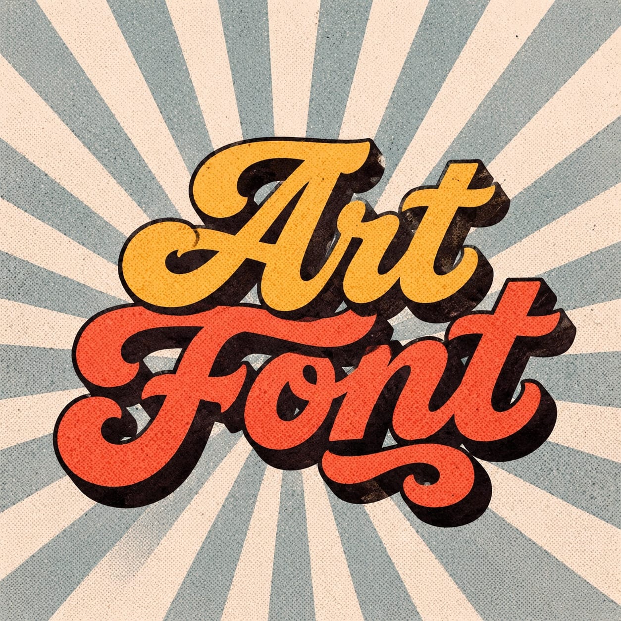Halftone Retro Script - Retro AI font template with 21650 uses | ArtFont