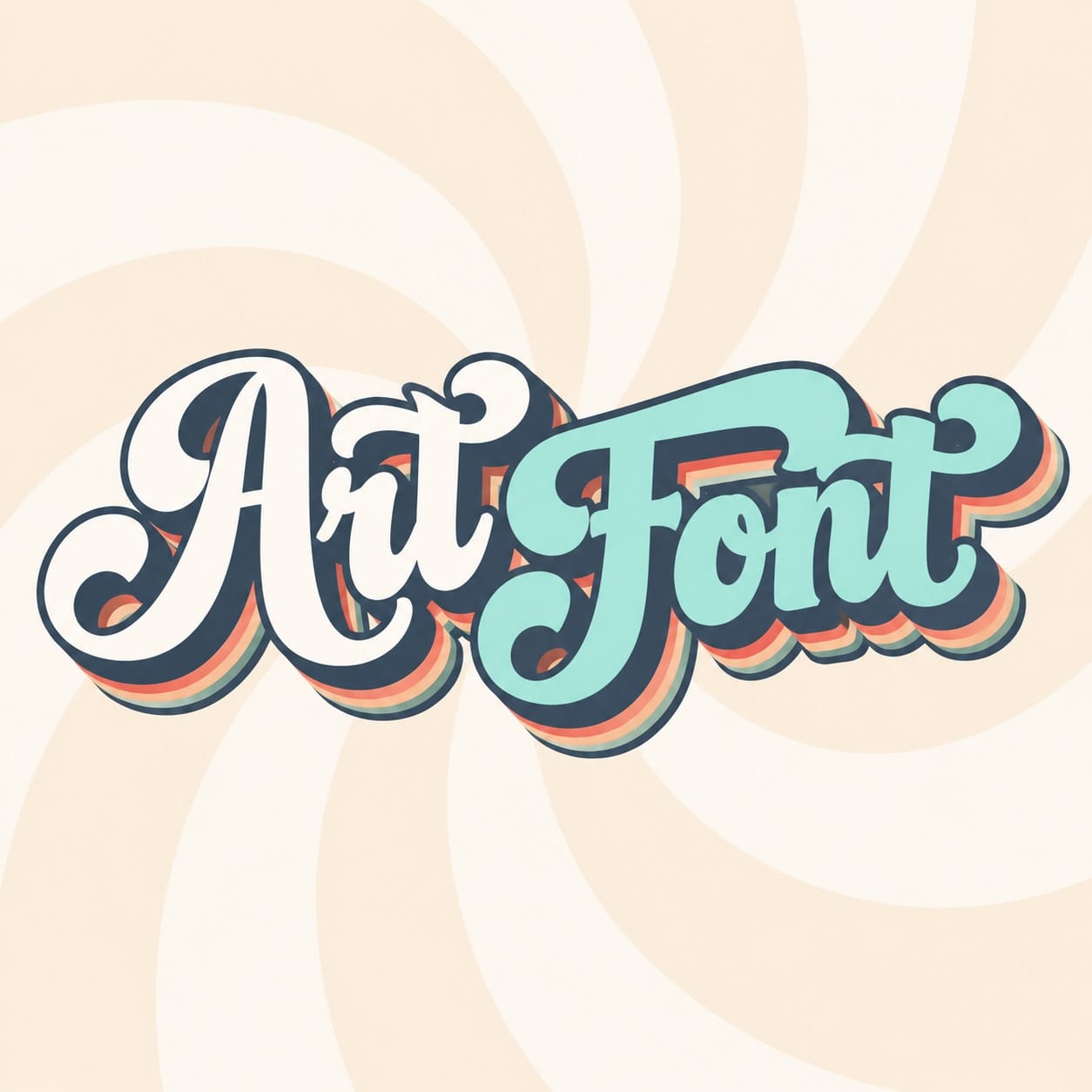 Layered Vintage Script - Retro AI font template with 21950 uses | ArtFont