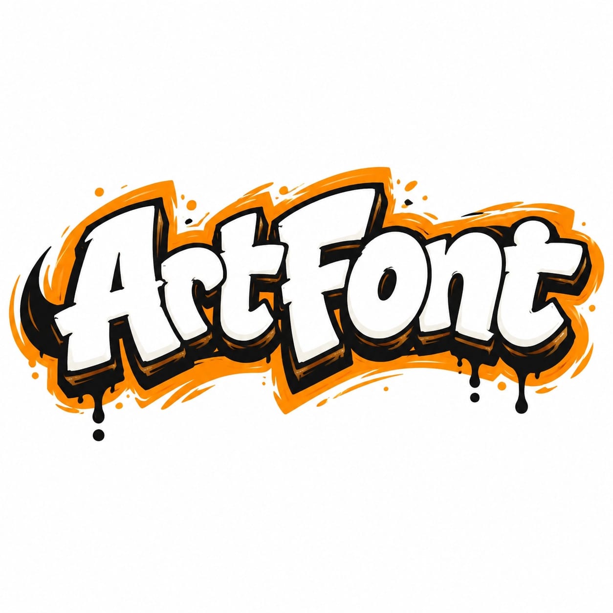 Orange Ink Graffiti - Street Art AI font template with 21000 uses | ArtFont