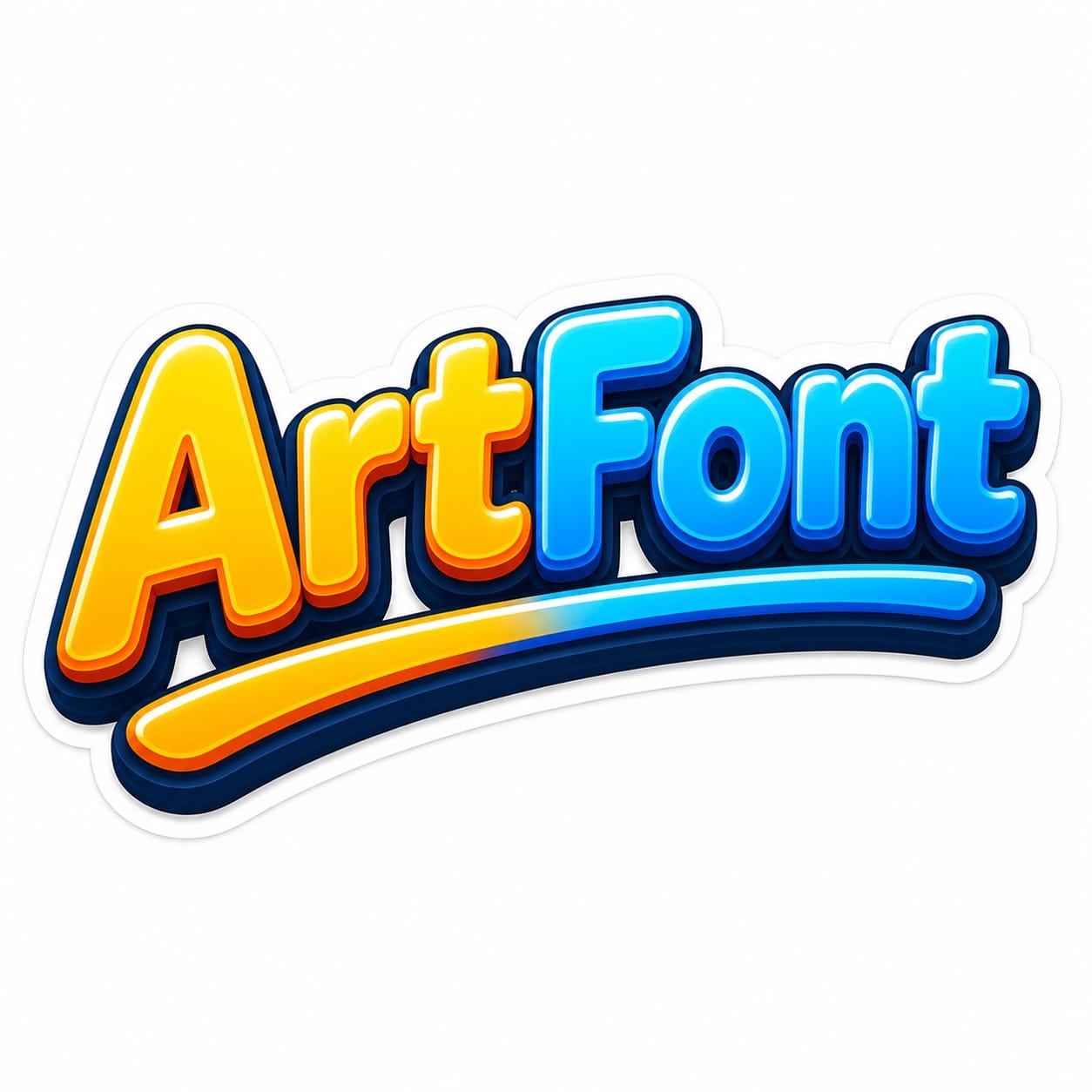 Playful 3D Sticker - Cute AI font template with 21250 uses | ArtFont