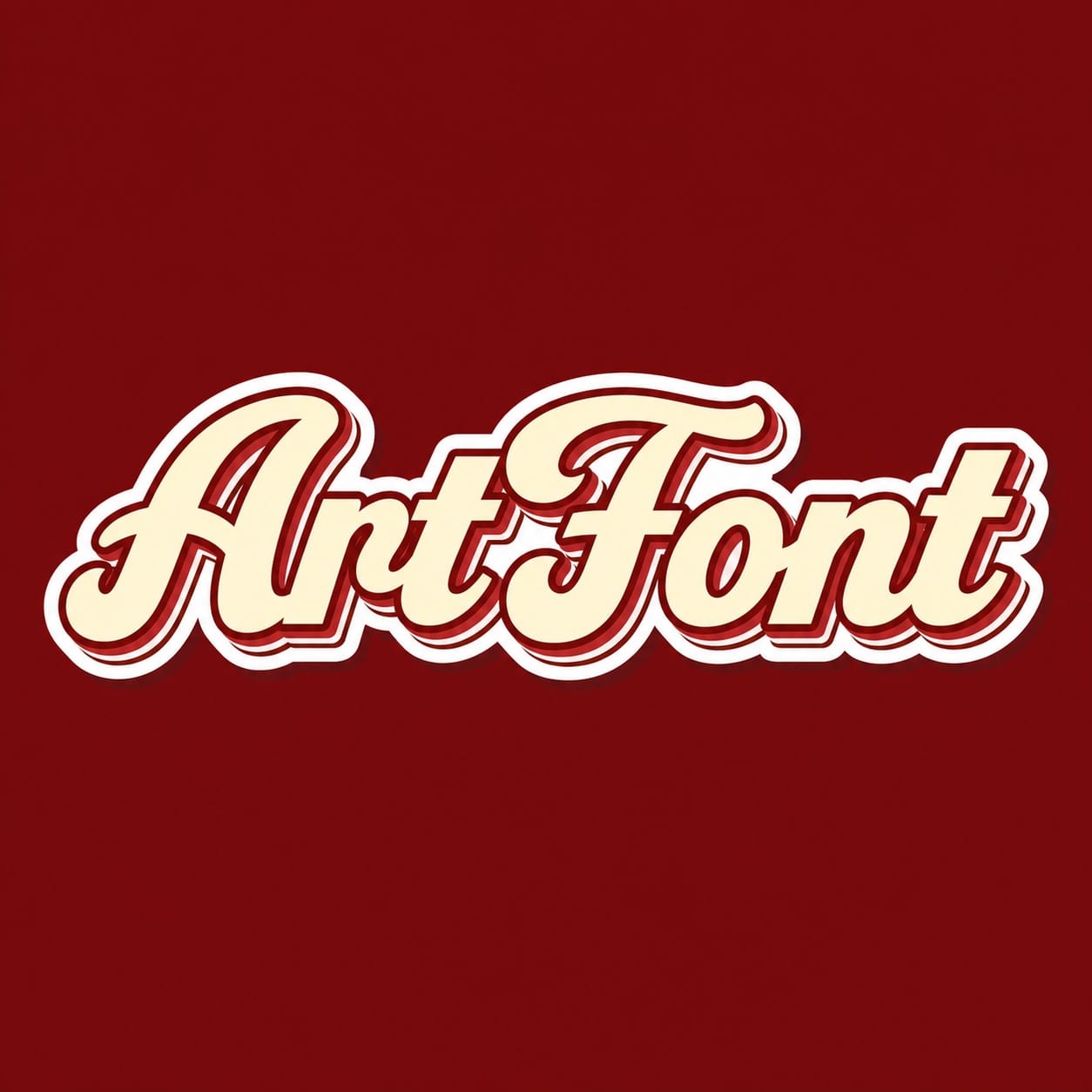 Sticker Retro Script - Retro AI font template with 21700 uses | ArtFont