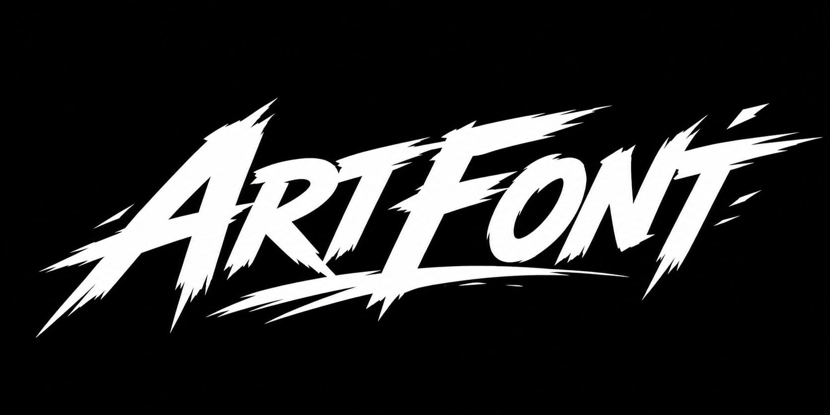 Slashed Brush Caps - Wordmark AI font template with 30700 uses | ArtFont