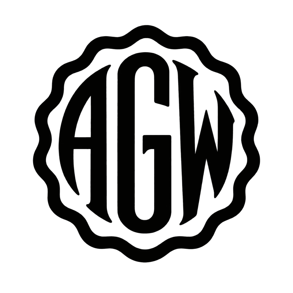 Scalloped circle Monogram - Monogram AI font template preview