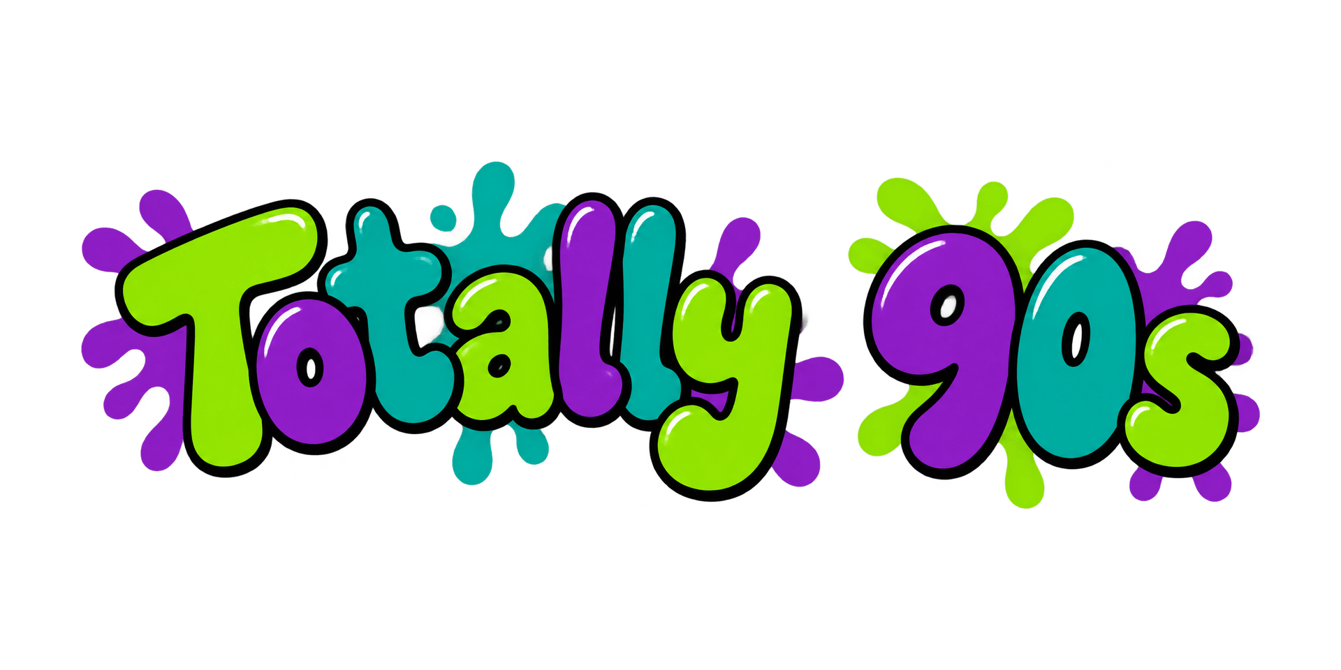 1990s Bubble - Print & Cut AI font template preview