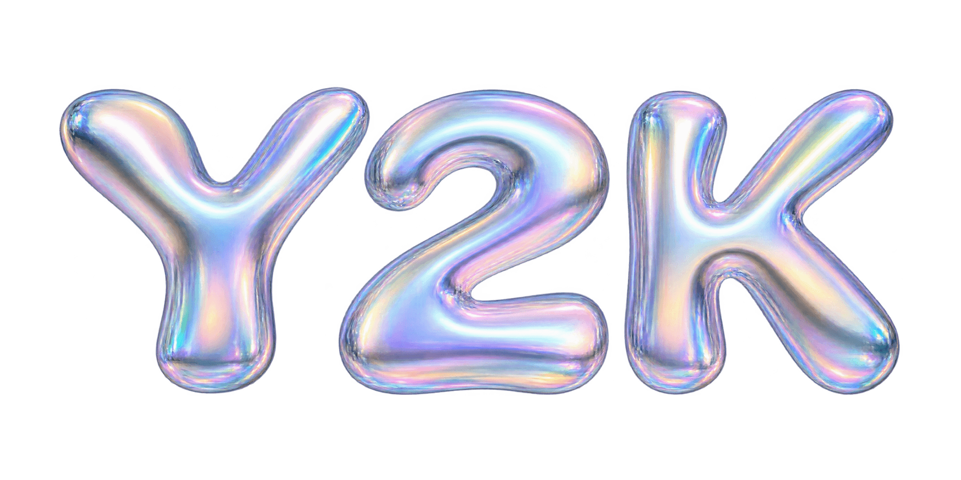 Y2K Chrome - Print & Cut AI font template preview