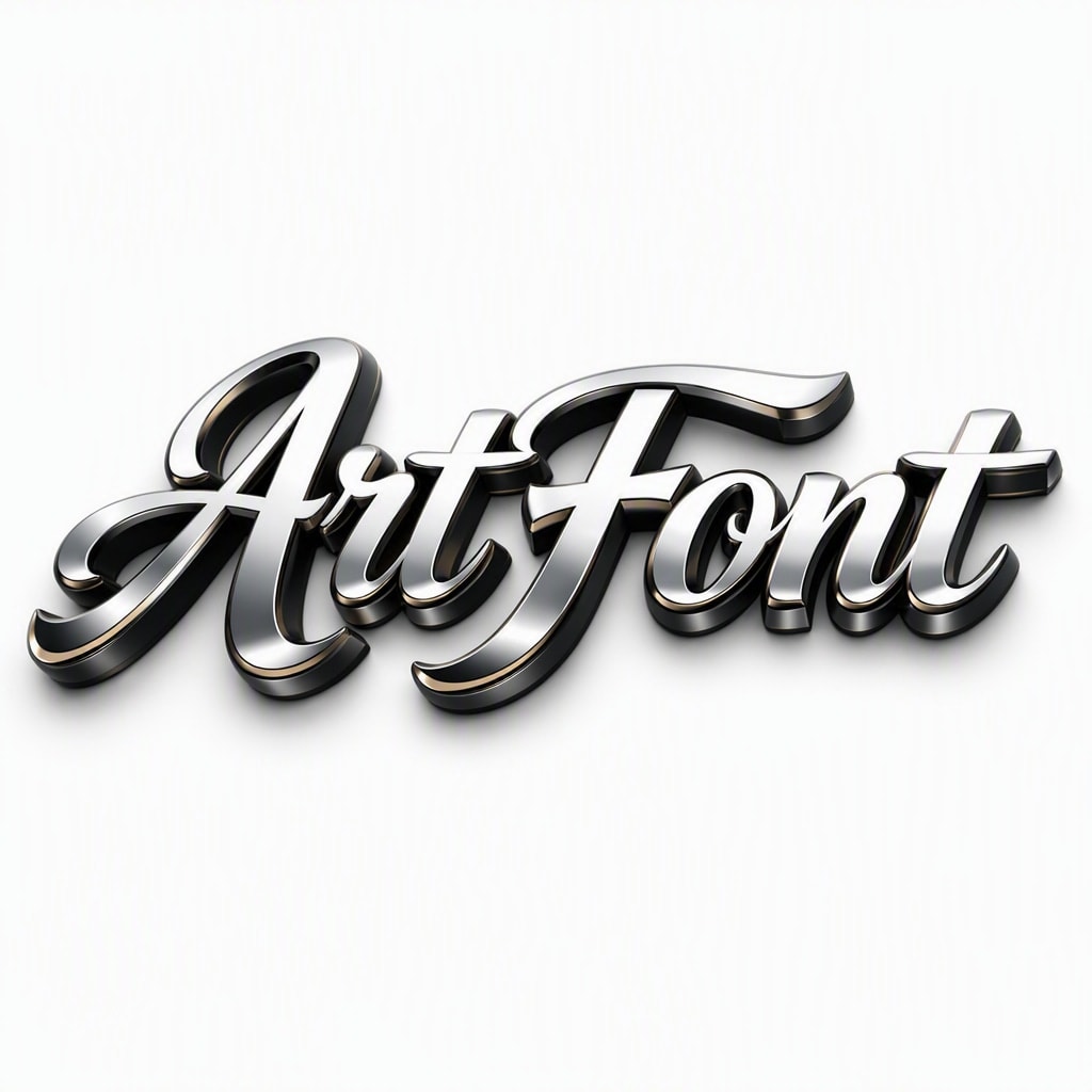 Chrome Script 3D - 3D Bold AI font template preview