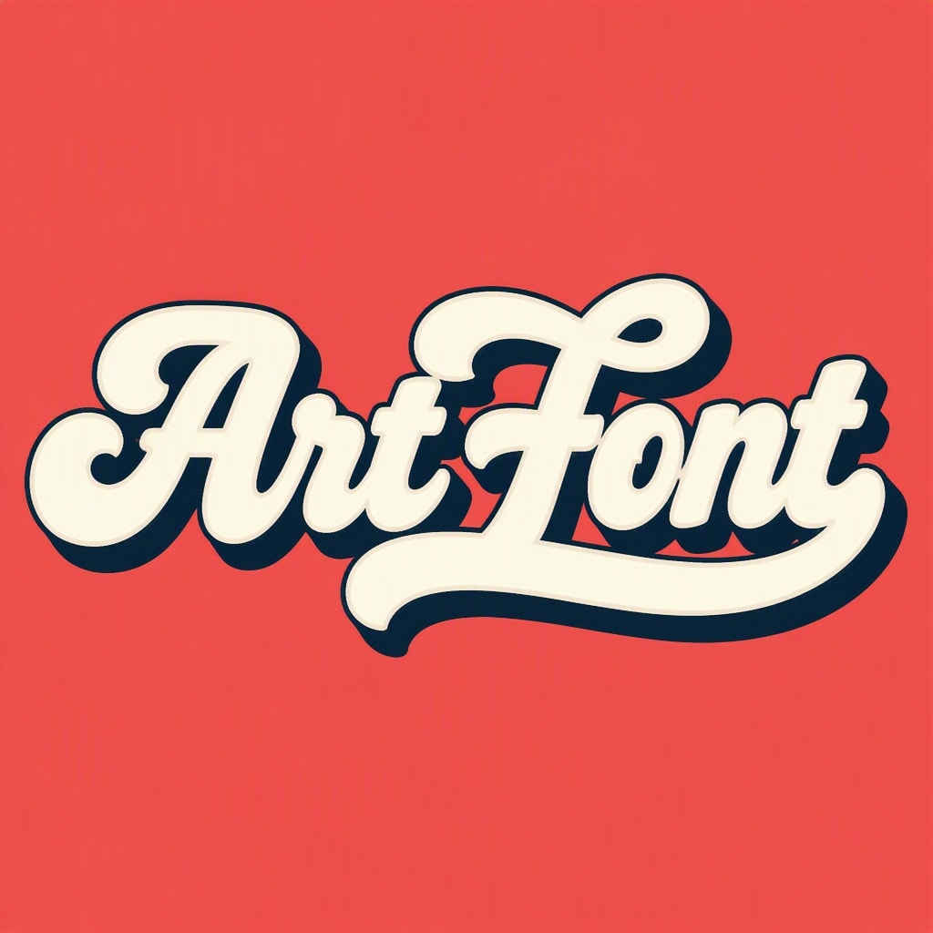 Cream Groovy Script - Retro AI font template preview