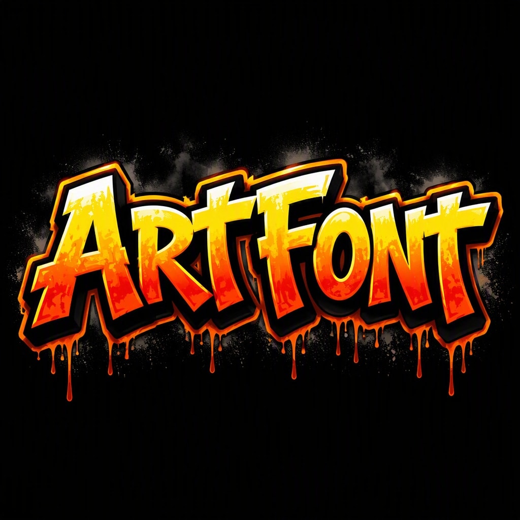 Fire Drip Graffiti - Street Art AI font template preview