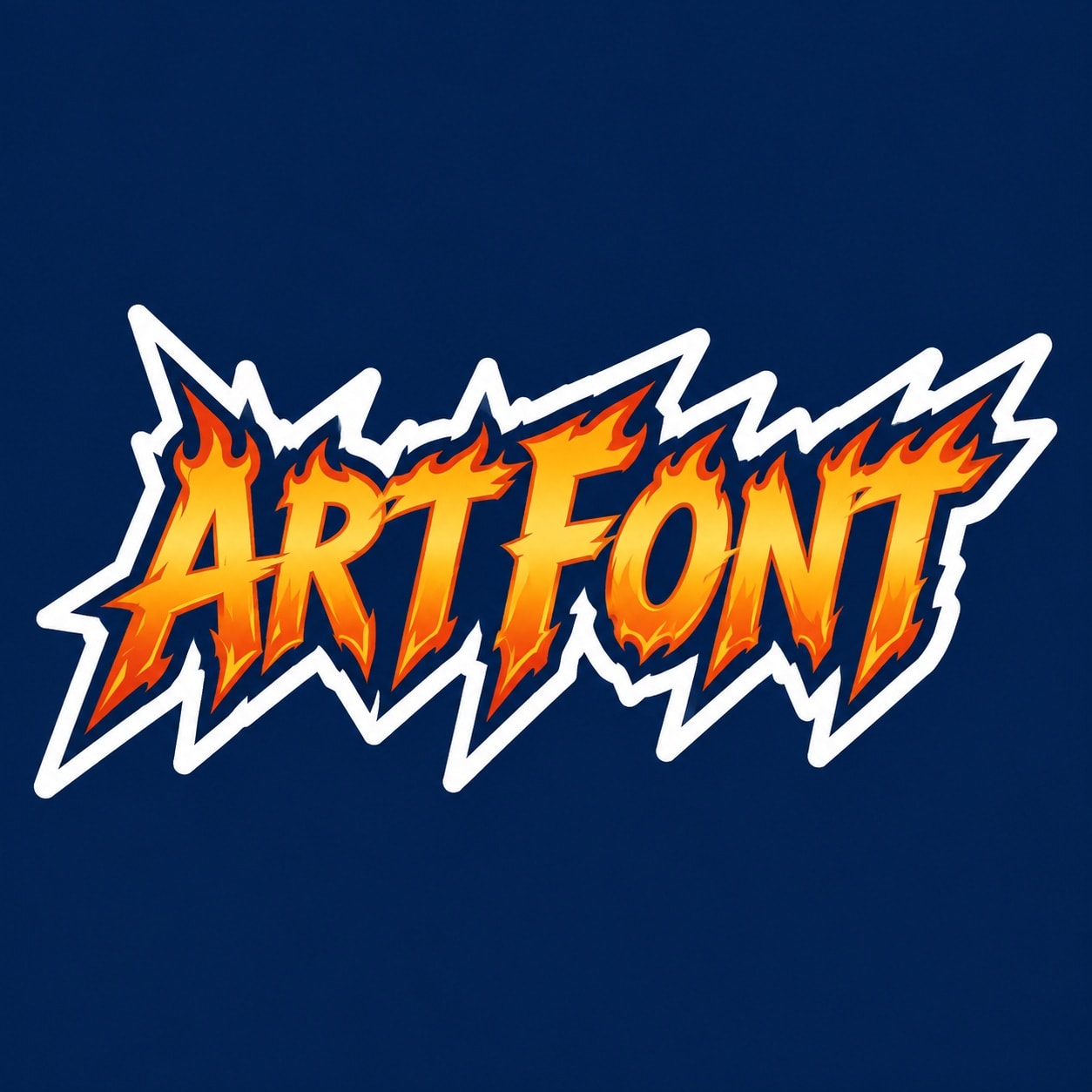 Flame Burst Block - Street Art AI font template preview