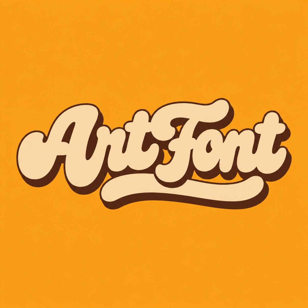 Groovy Extrude Script - Retro AI font template preview