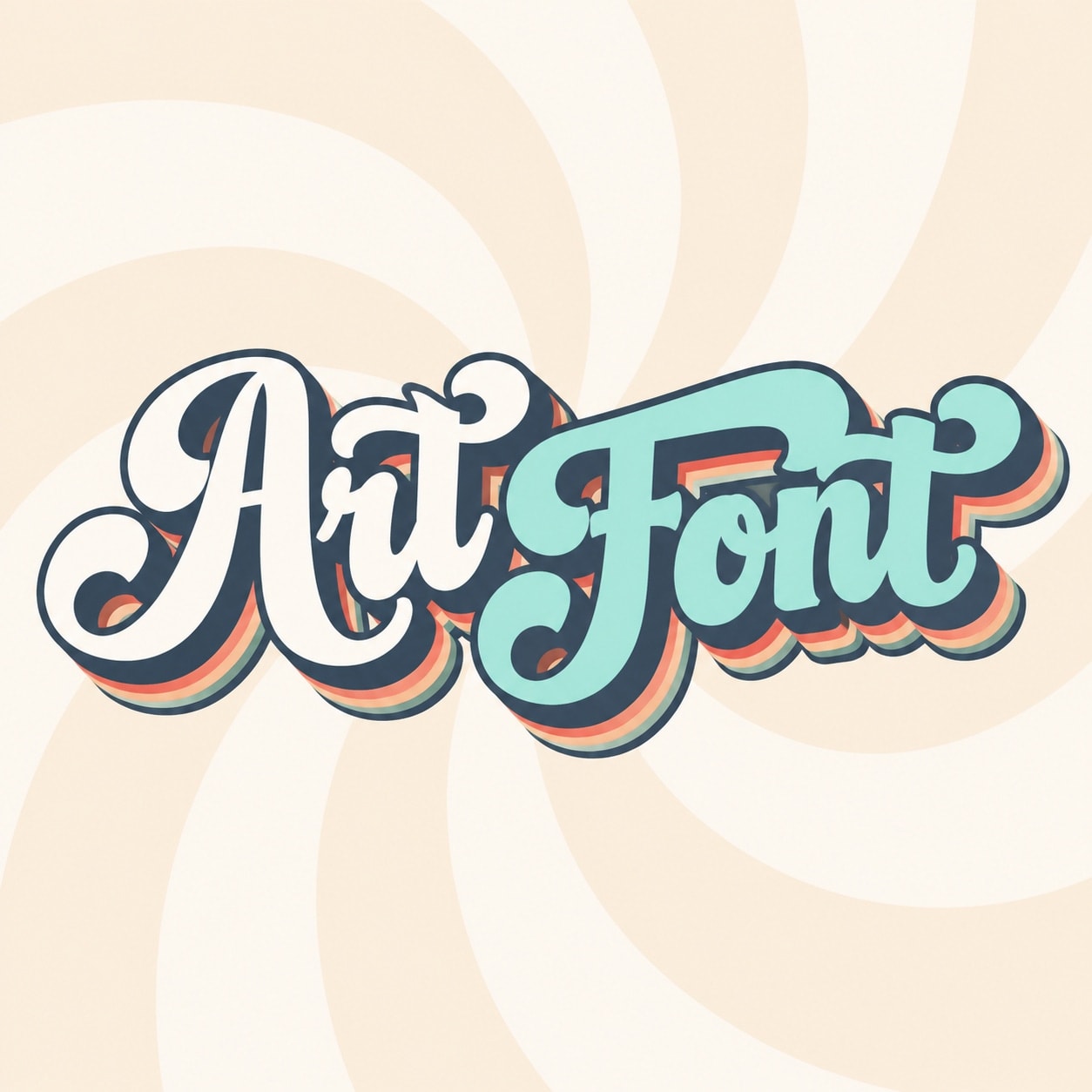 Layered Vintage Script - Retro AI font template preview