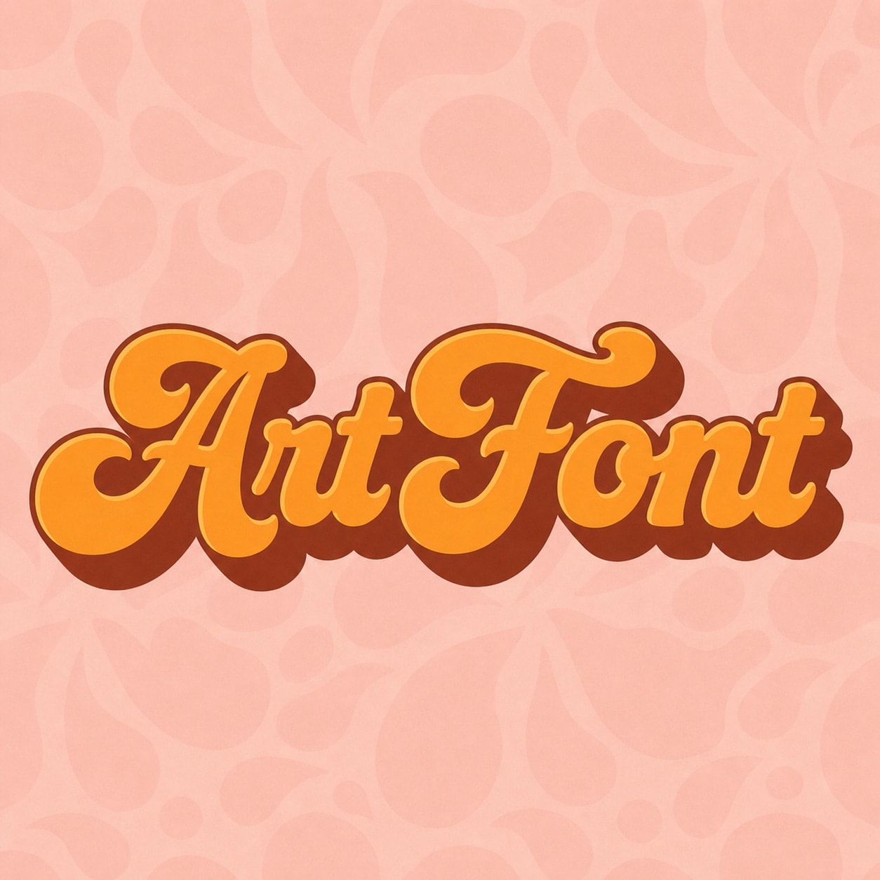 Soft Orange Script - Retro AI font template preview