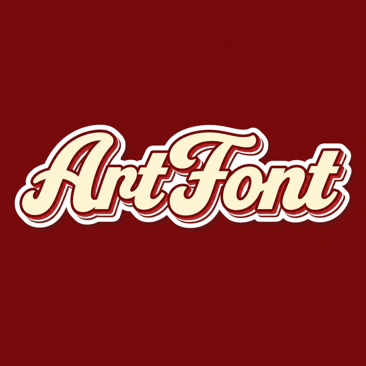 Sticker Retro Script - Retro AI font template preview