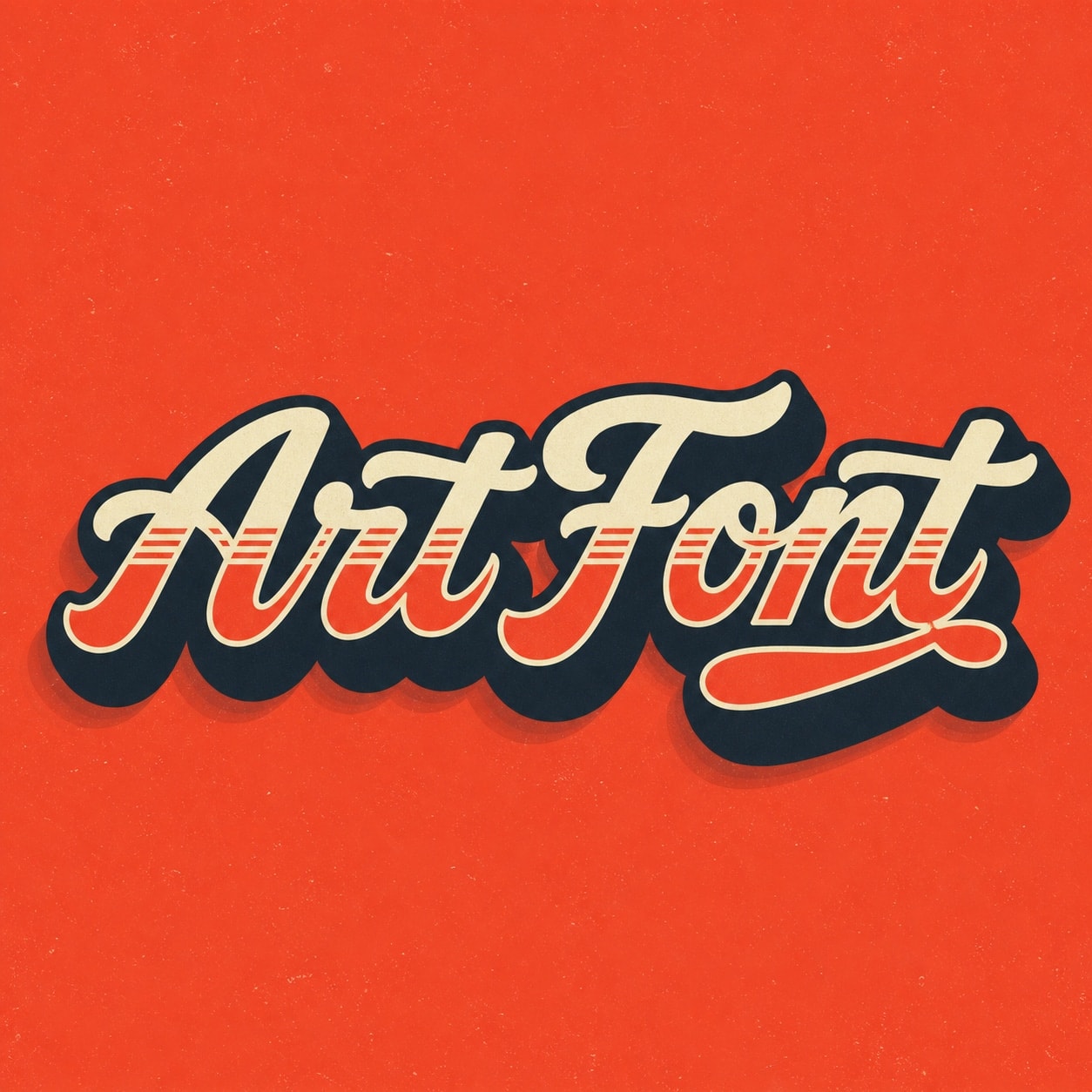 Vintage Stripe Script - Retro AI font template preview