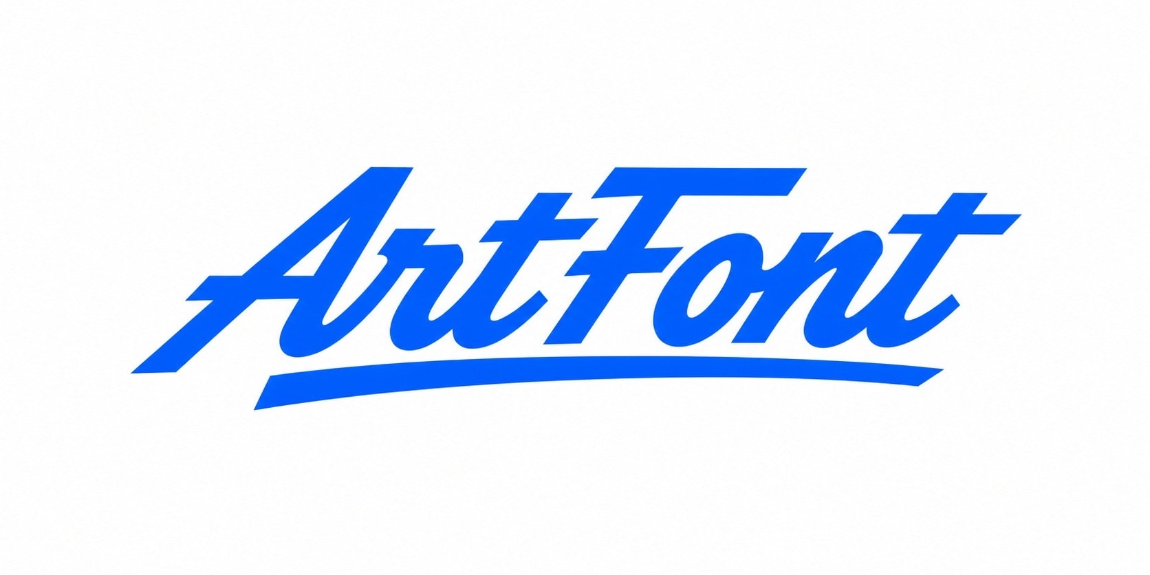 Geometric Blue Script - Wordmark AI font template preview