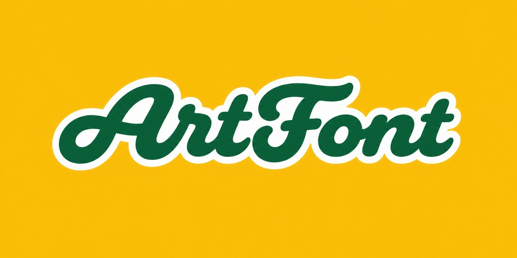 Outlined Green Script - Wordmark AI font template preview