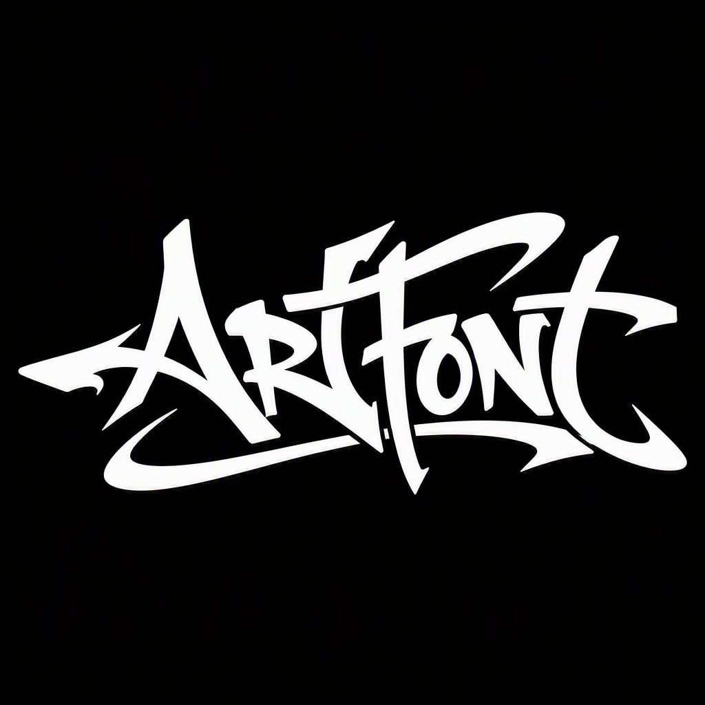Sharp Curve Graffiti - Street Art AI font template preview