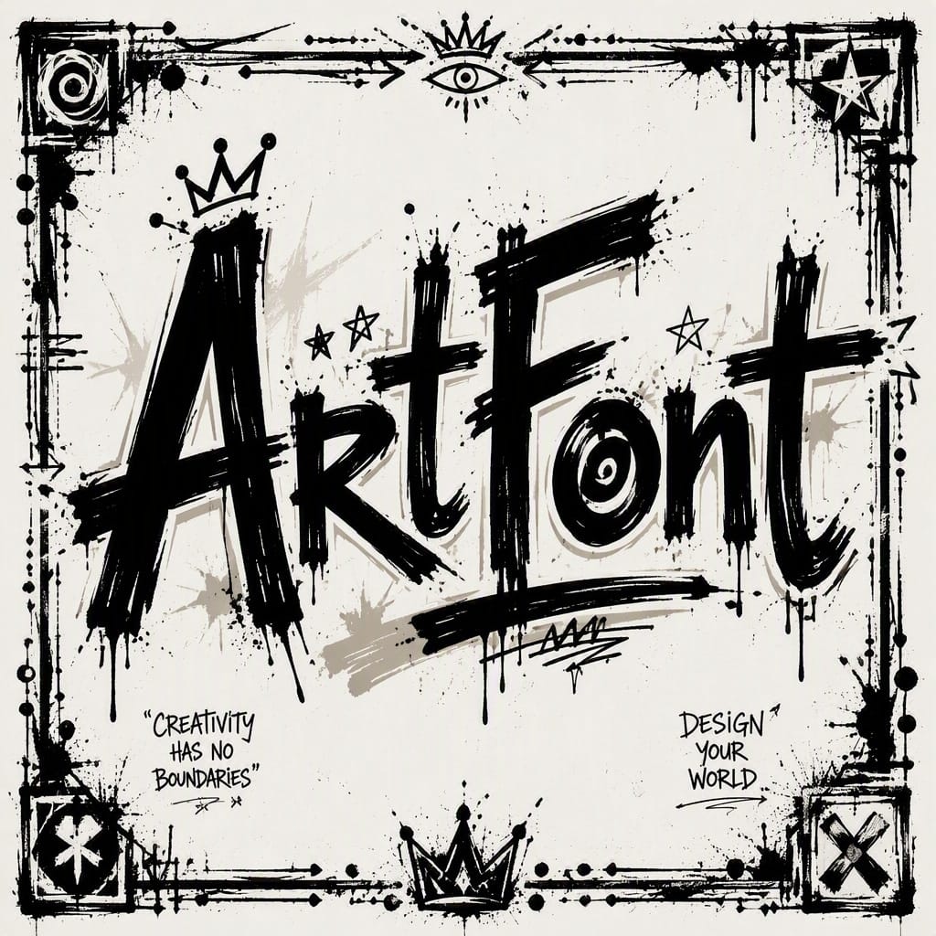 Bordered Graffiti Edge - Street Art AI font example | ArtFont
