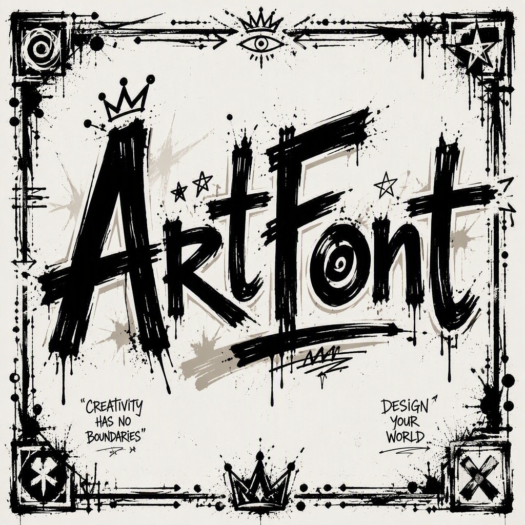 Bordered Graffiti Edge - Street Art AI font template preview