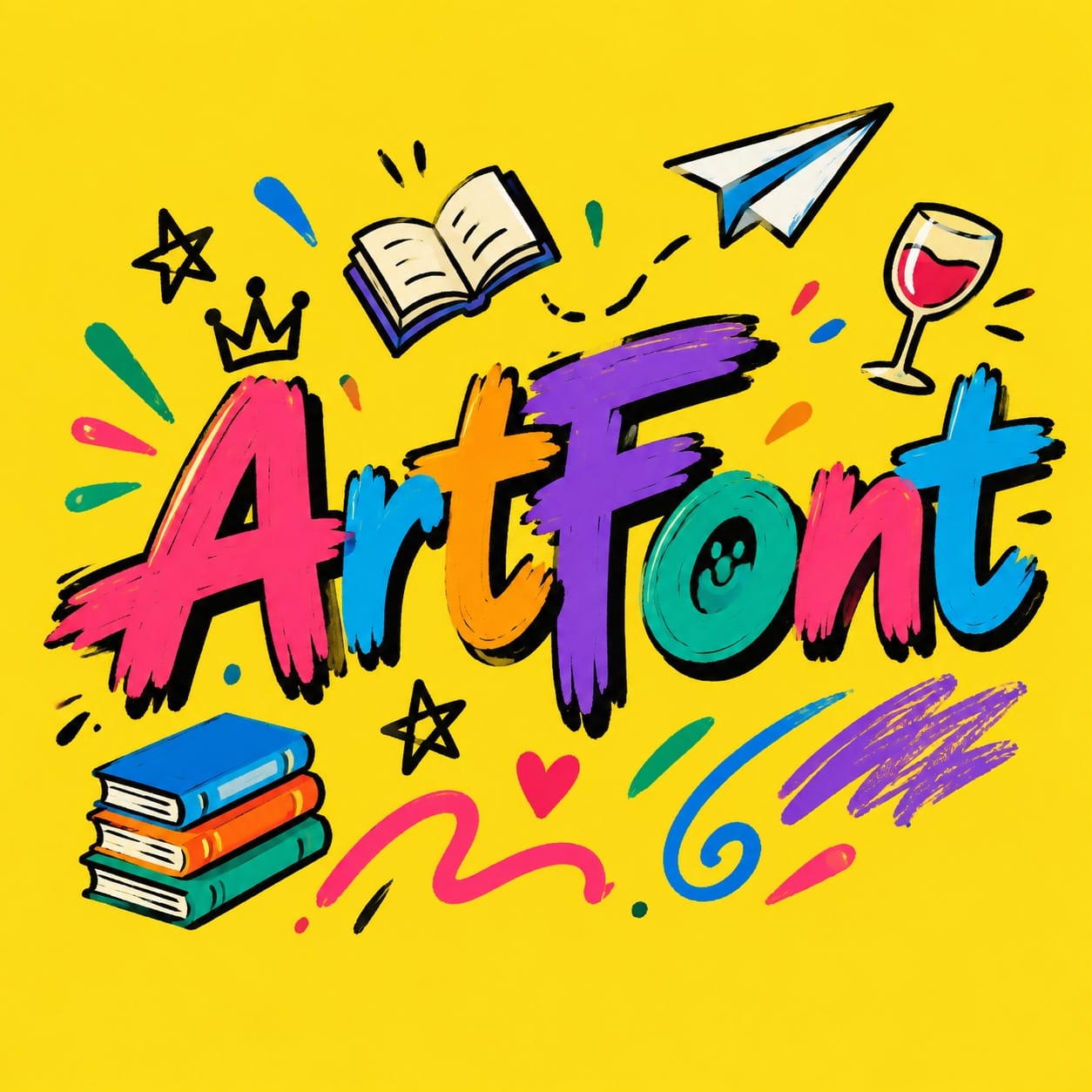 Unconventional Multicolor Graffiti - Street Art AI font example | ArtFont