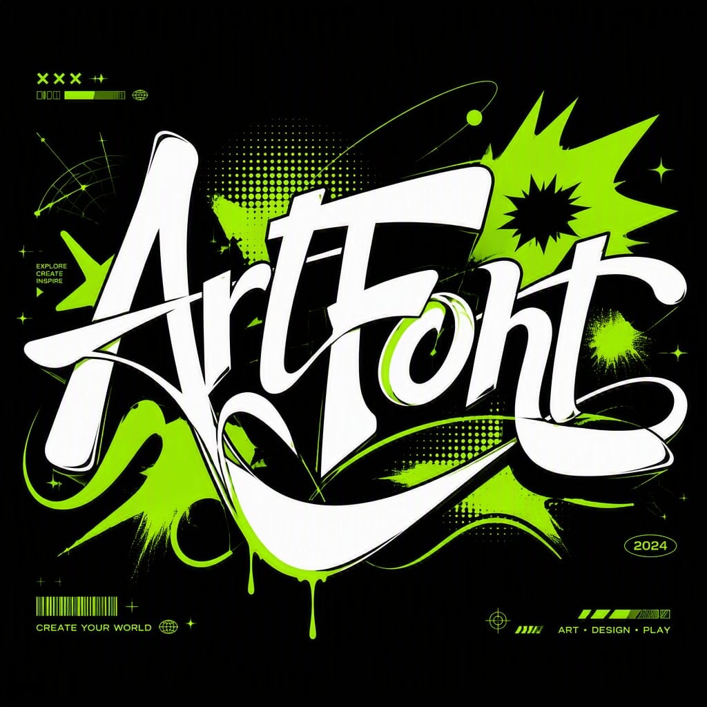 Fluorescent Layered - Street Art AI font example | ArtFont