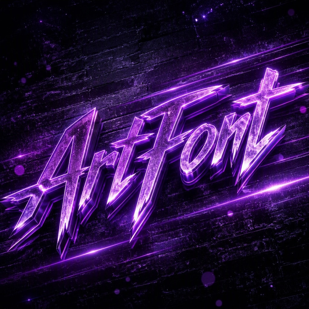 Purple Neon Tilt - Neon Glow AI font template preview
