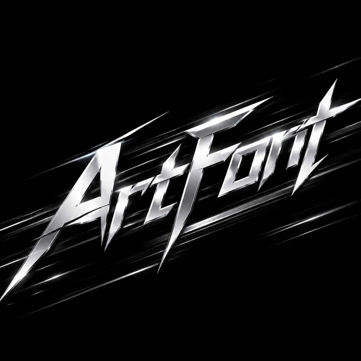 Cyber Blade Cut - Neon Glow AI font example | ArtFont
