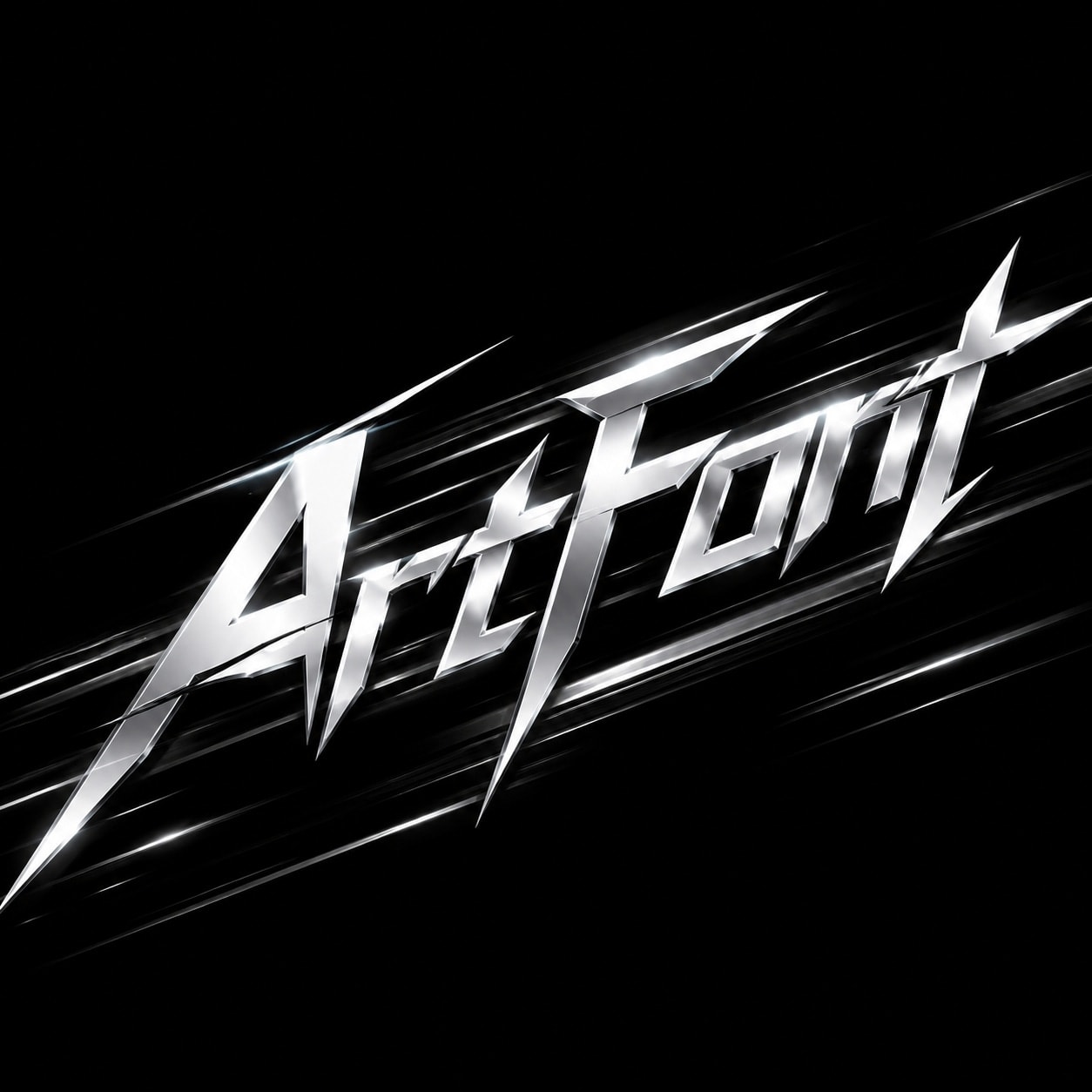 Cyber Blade Cut - Neon Glow AI font template preview