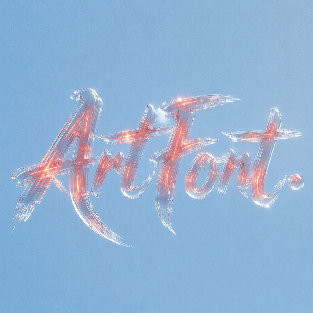 Acrylic Album Title - Neon Glow AI font example | ArtFont