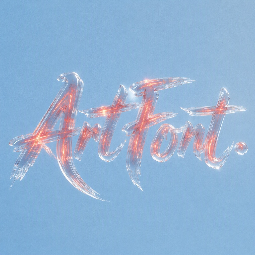Acrylic Album Title - Neon Glow AI font template preview