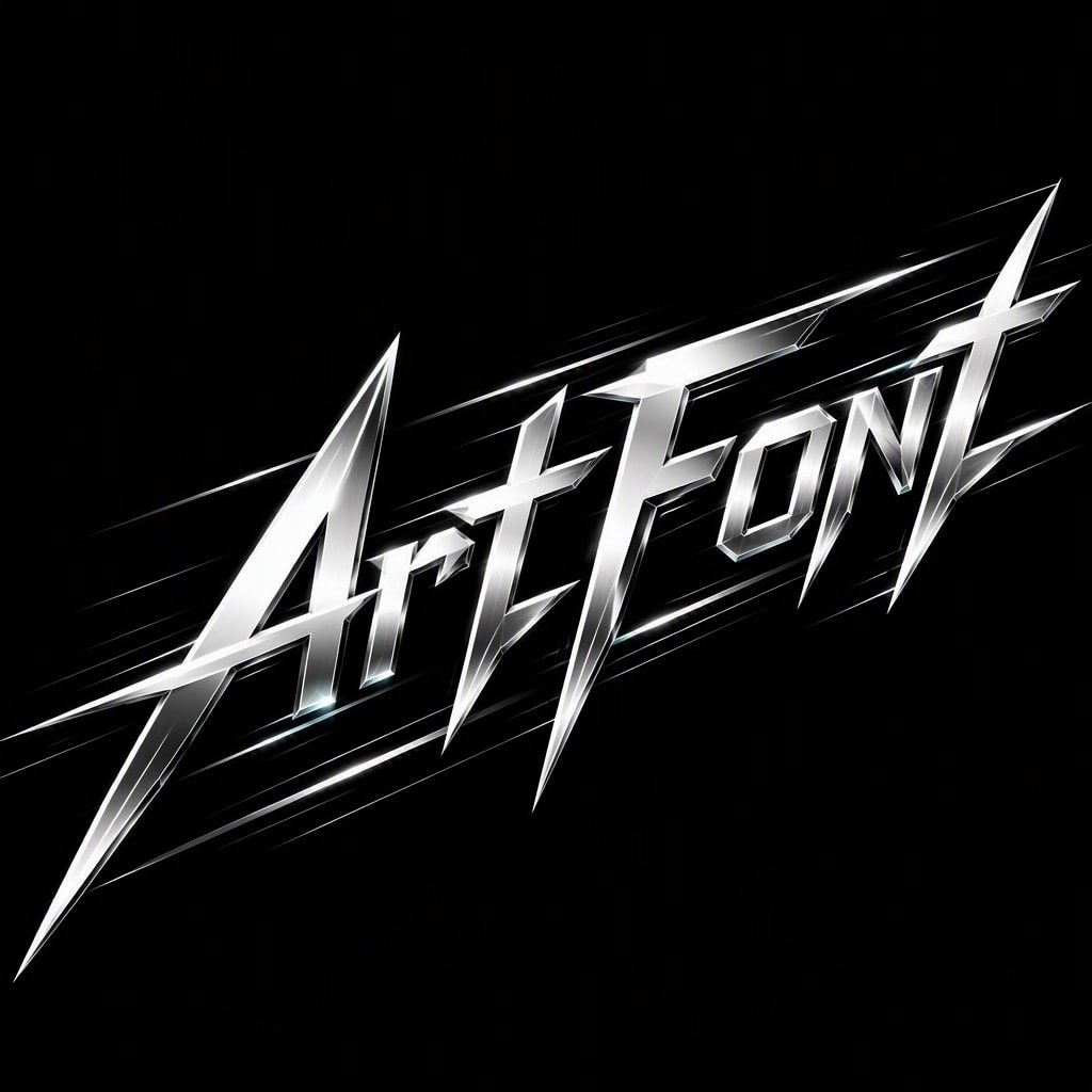 Cyber Blade Lines - Neon Glow AI font template preview