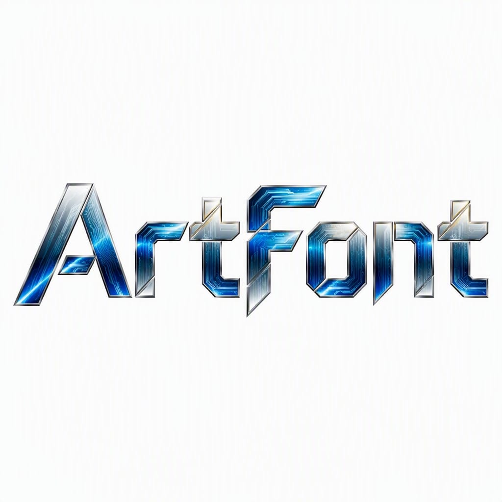 Circuit Block Sci-Fi - Neon Glow AI font example | ArtFont