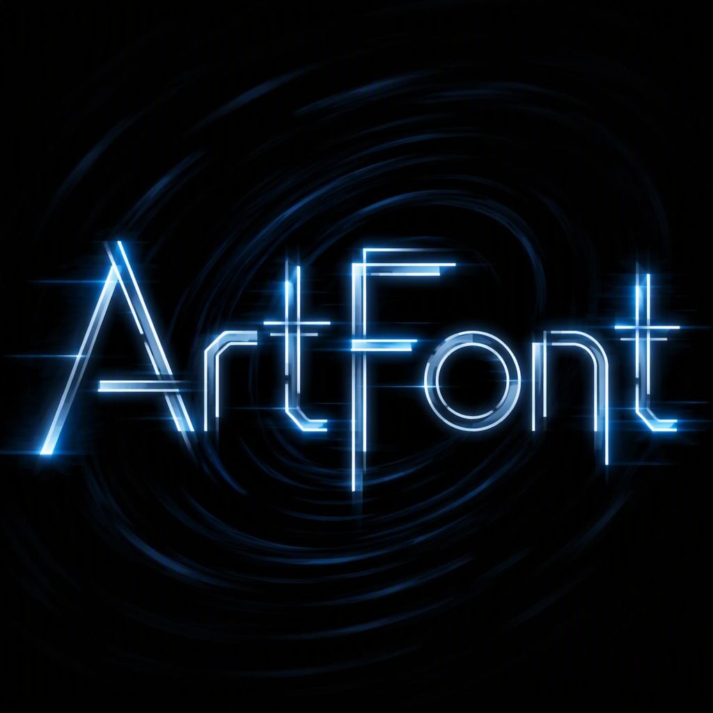 Virtual Glitch Halo - Neon Glow AI font example | ArtFont