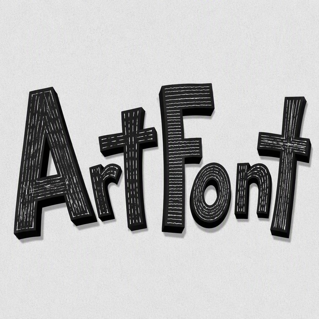 3D Bold 26 - 3D Bold AI font example | ArtFont