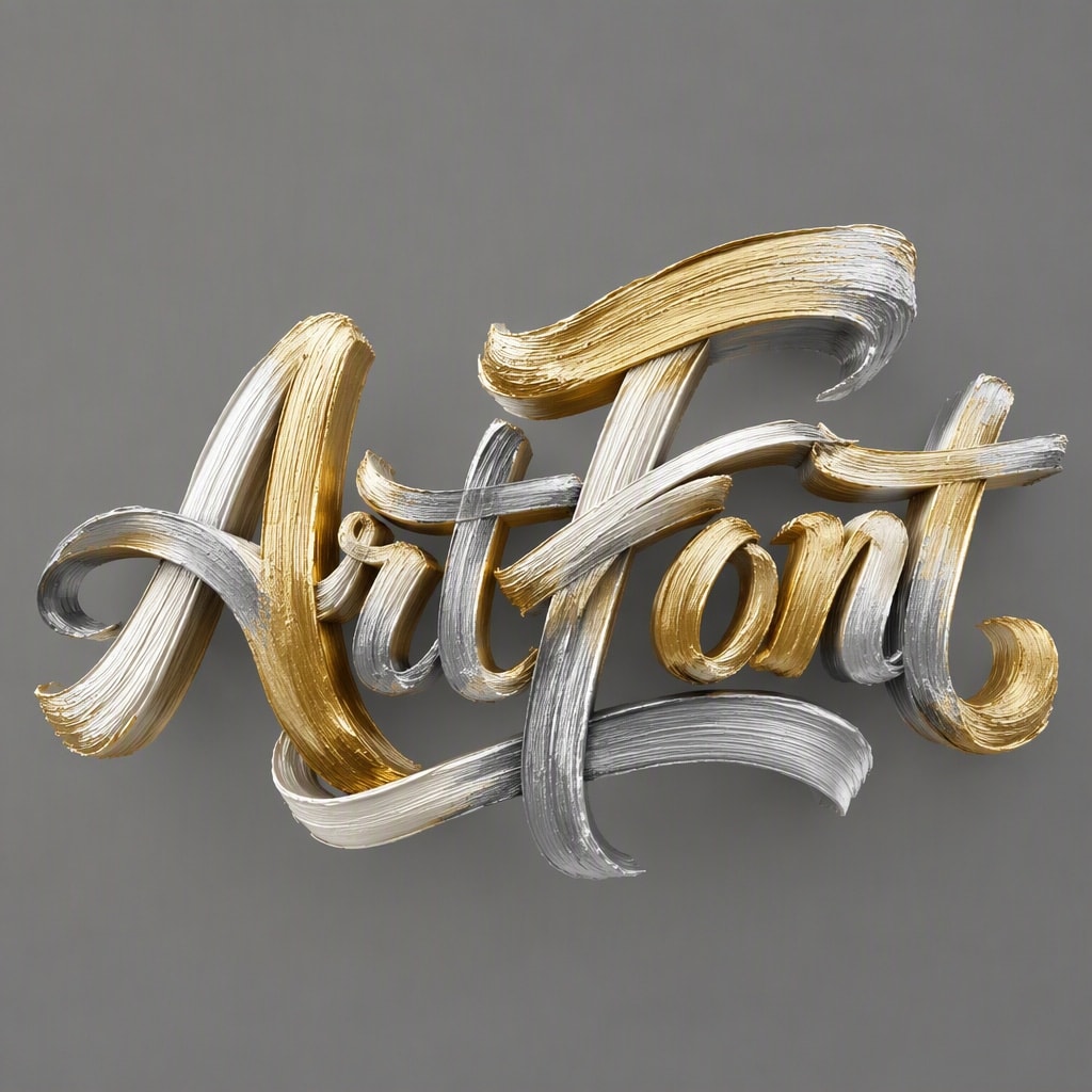 Gold Silver Ink 3D - Handwritten AI font template preview