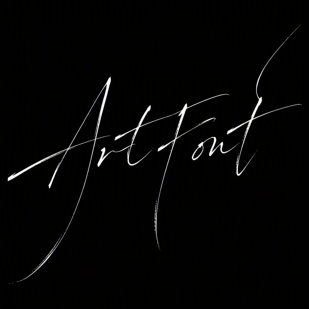 Slanted Hairline Cursive - Calligraphy AI font template preview
